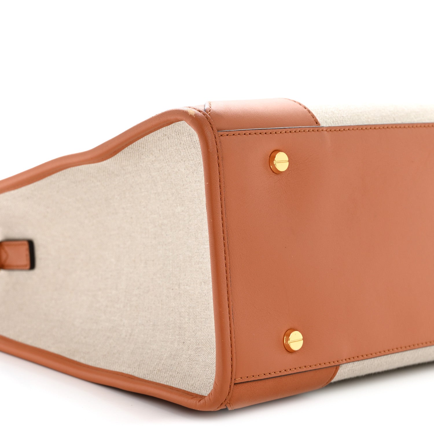 Calfskin Linen Large Munchen Tote Cognac