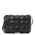 Nappa Maxi Intreccio Padded Cassette Crossbody Bag Black