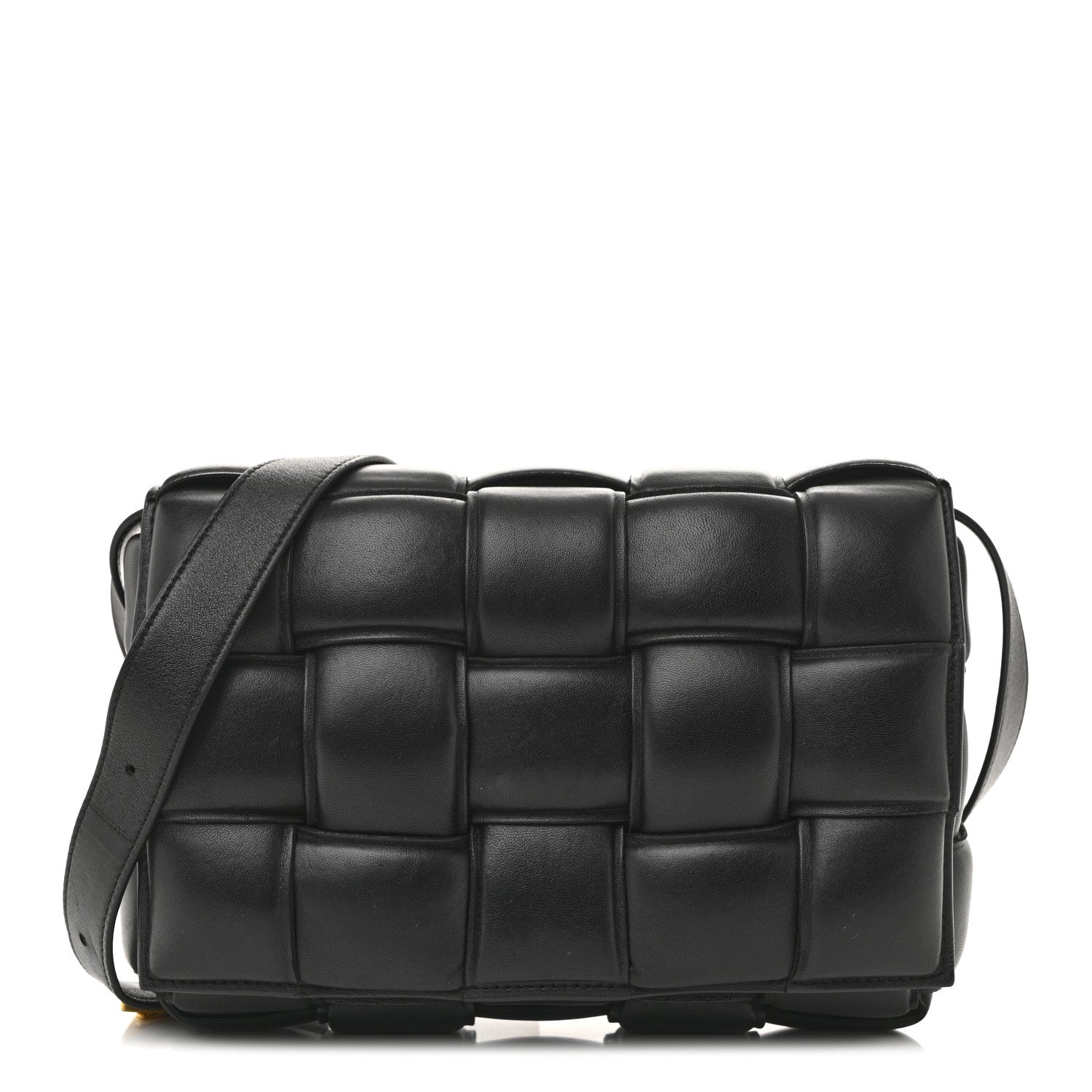 Nappa Maxi Intreccio Padded Cassette Crossbody Bag Black