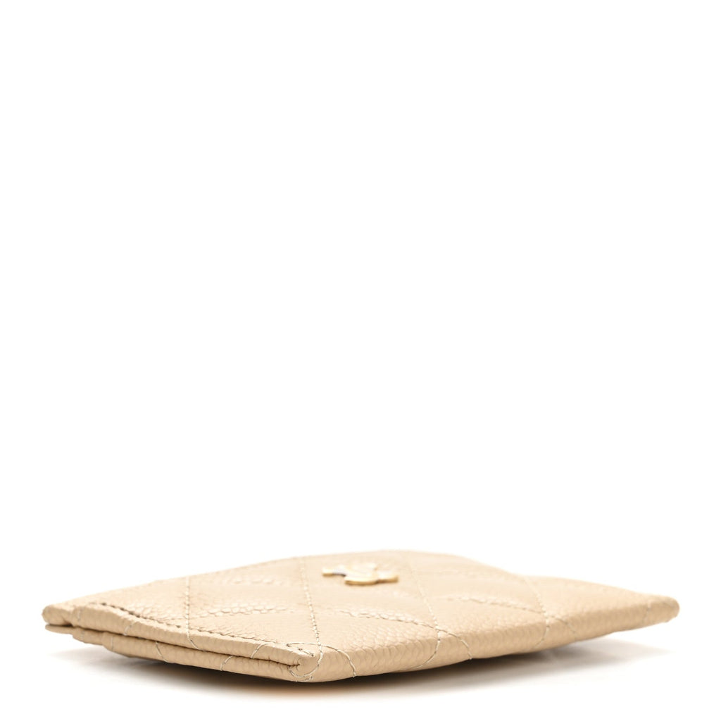 Caviar Quilted  Holder Beige