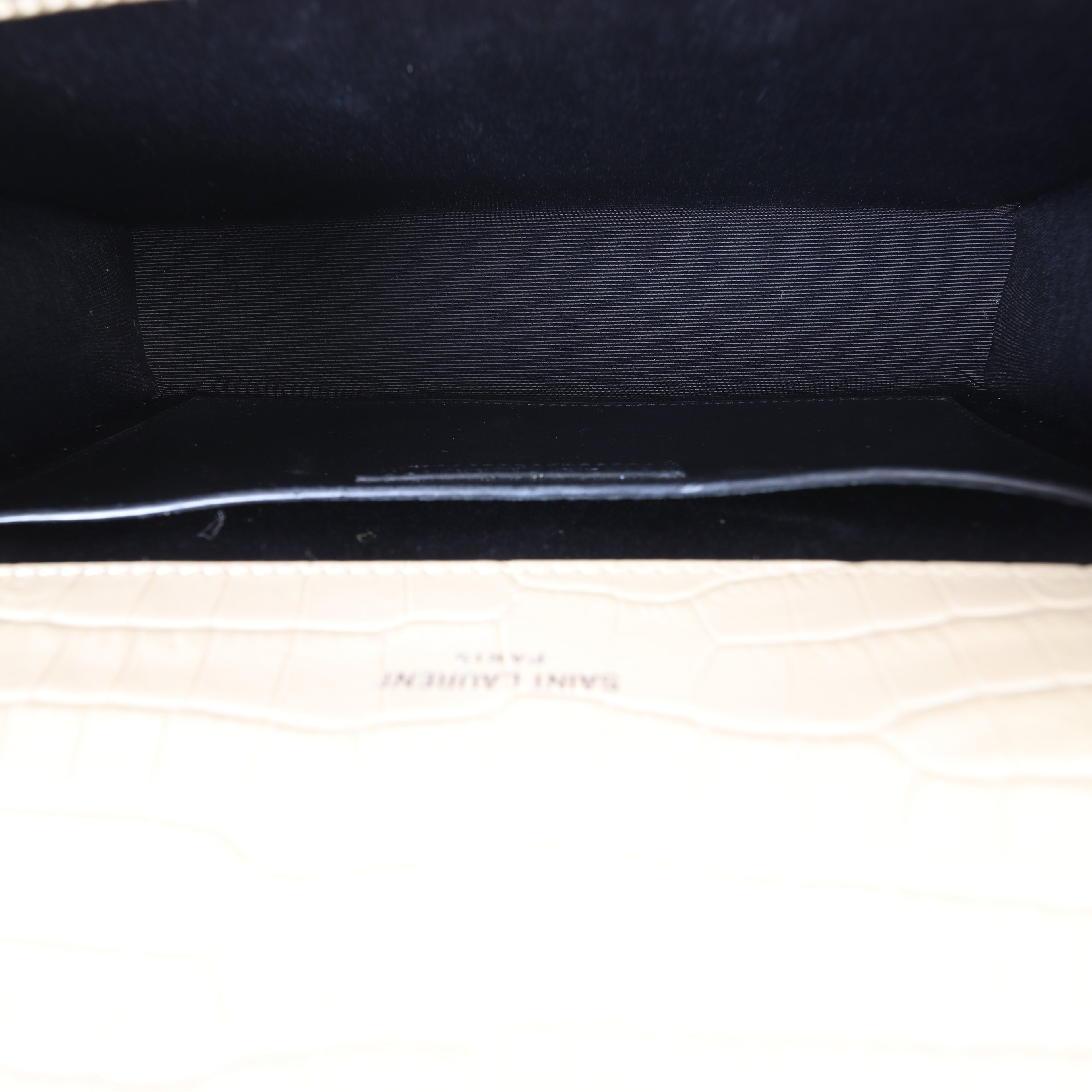 Saint Laurent Kate Tassel Chain Bag Medium Croc-Embossed
