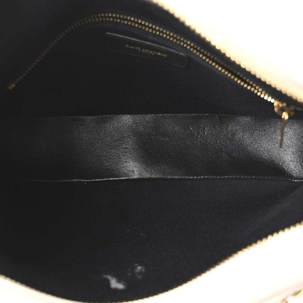 Lambskin Quilted Le Maillon Chain Strap Crossbody Crema Soft