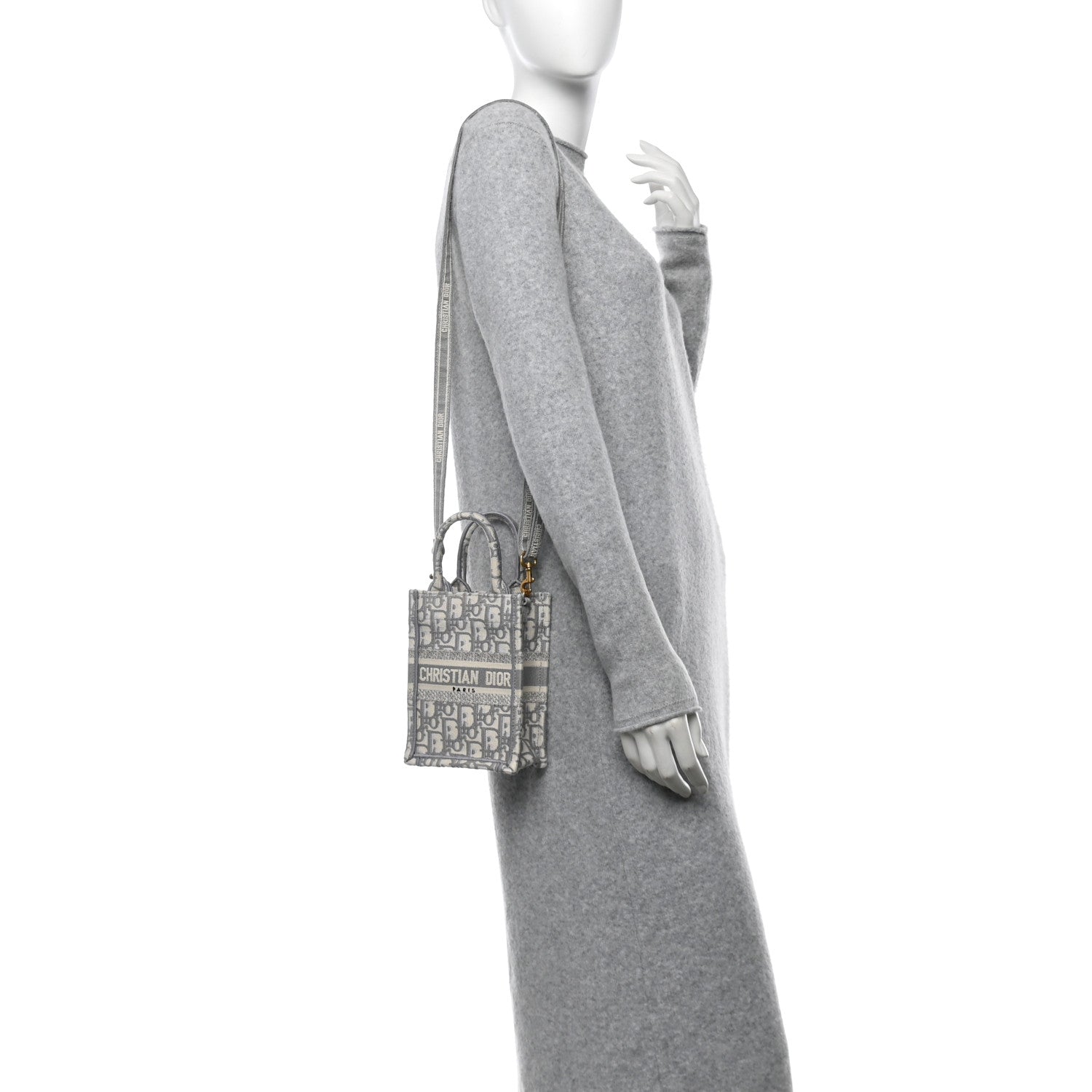 Oblique Mini Book Tote Phone Bag Grey
