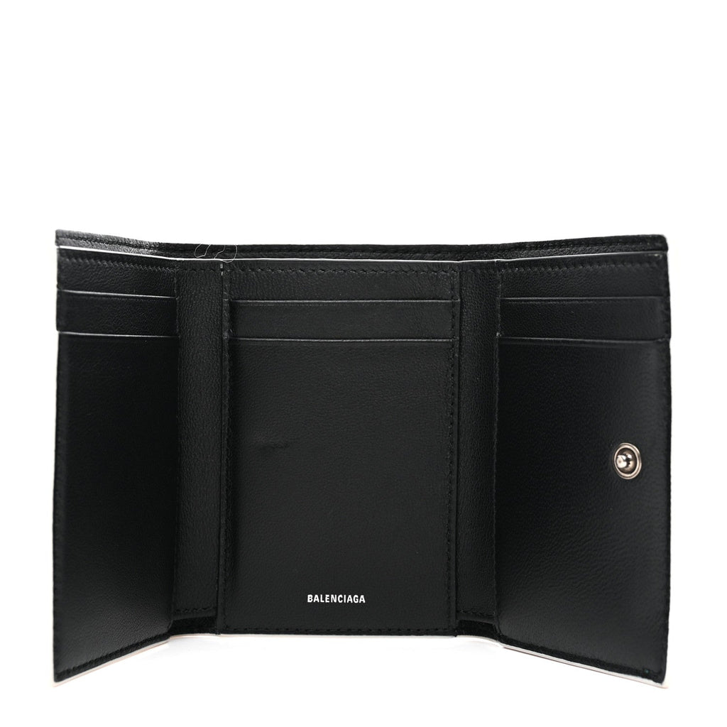 Smooth Calfskin Logo Envelope Compact Wallet White