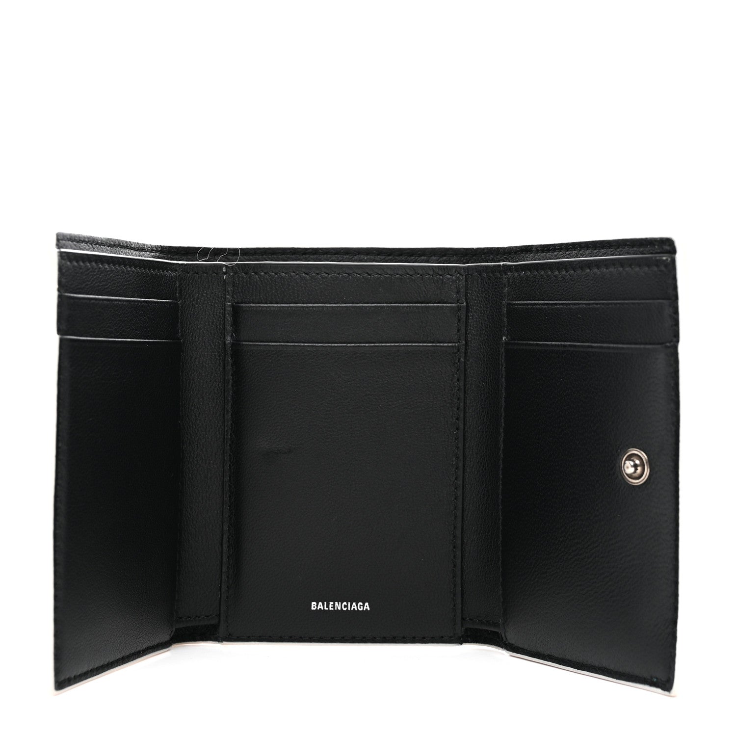 Smooth Calfskin Logo Envelope Compact Wallet White