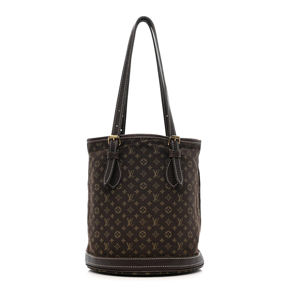 Mini Lin Monogram Bucket Bag Ebene
