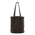 Mini Lin Monogram Bucket Bag Ebene