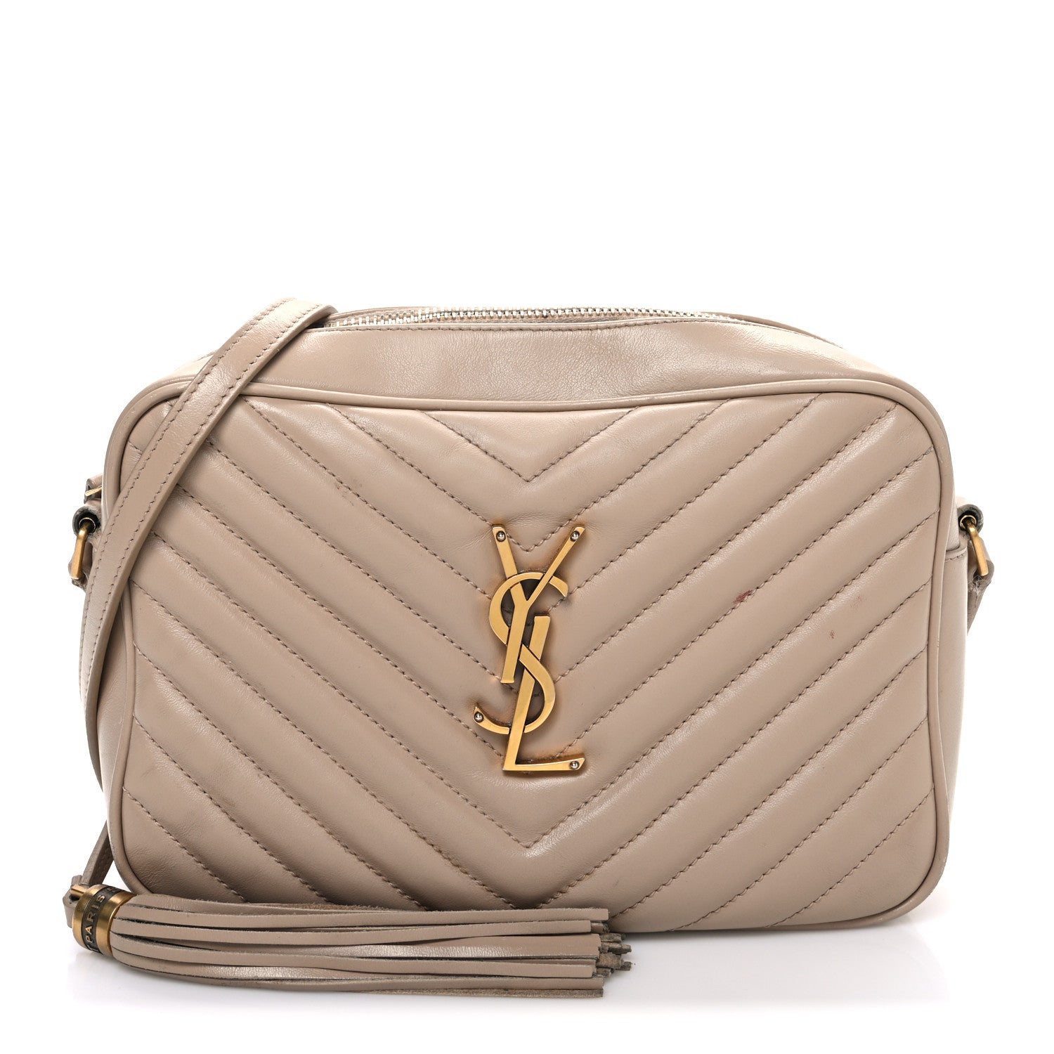 Calfskin Matelasse Monogram Lou Camera Bag Dark Beige