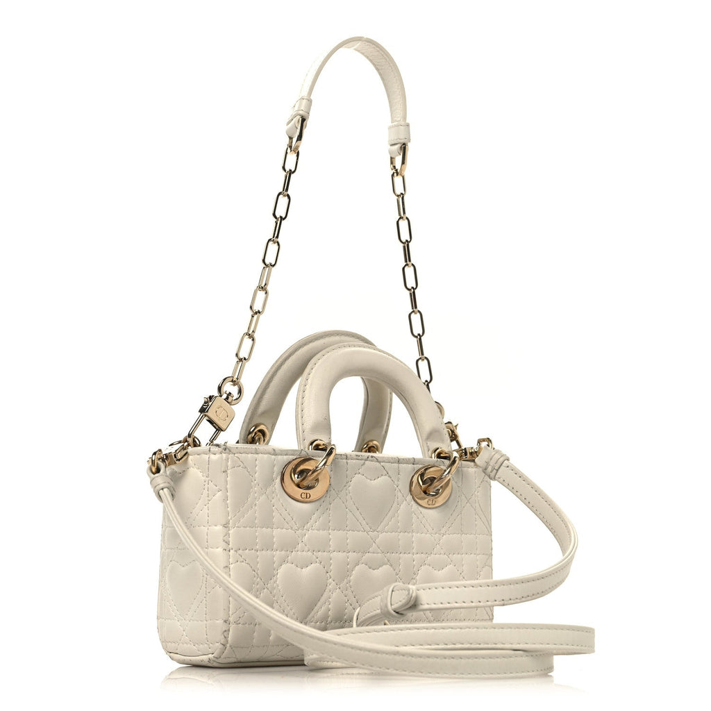 Lambskin Cannage Dioramour Micro Lady D-Joy Latte
