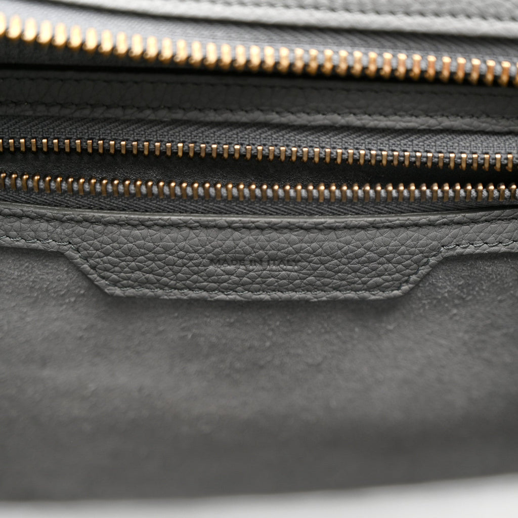 Baby Drummed Calfskin Micro Luggage Kohl