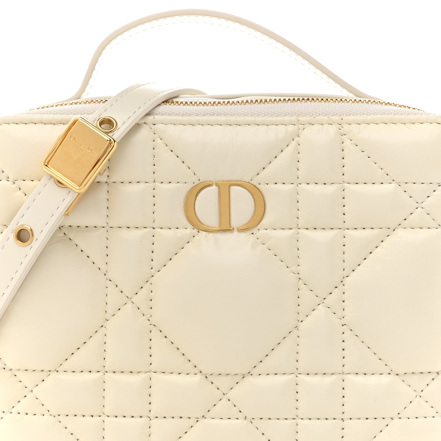 Calfskin Macrocannage Caro Box Bag Latte