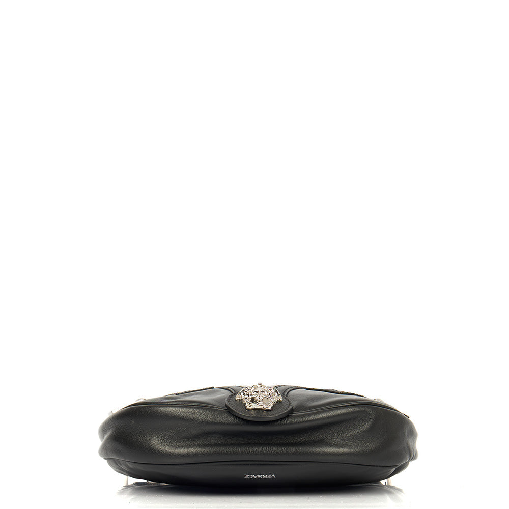 Versace Shoulder Bag Biker Hobo in Black, Leather