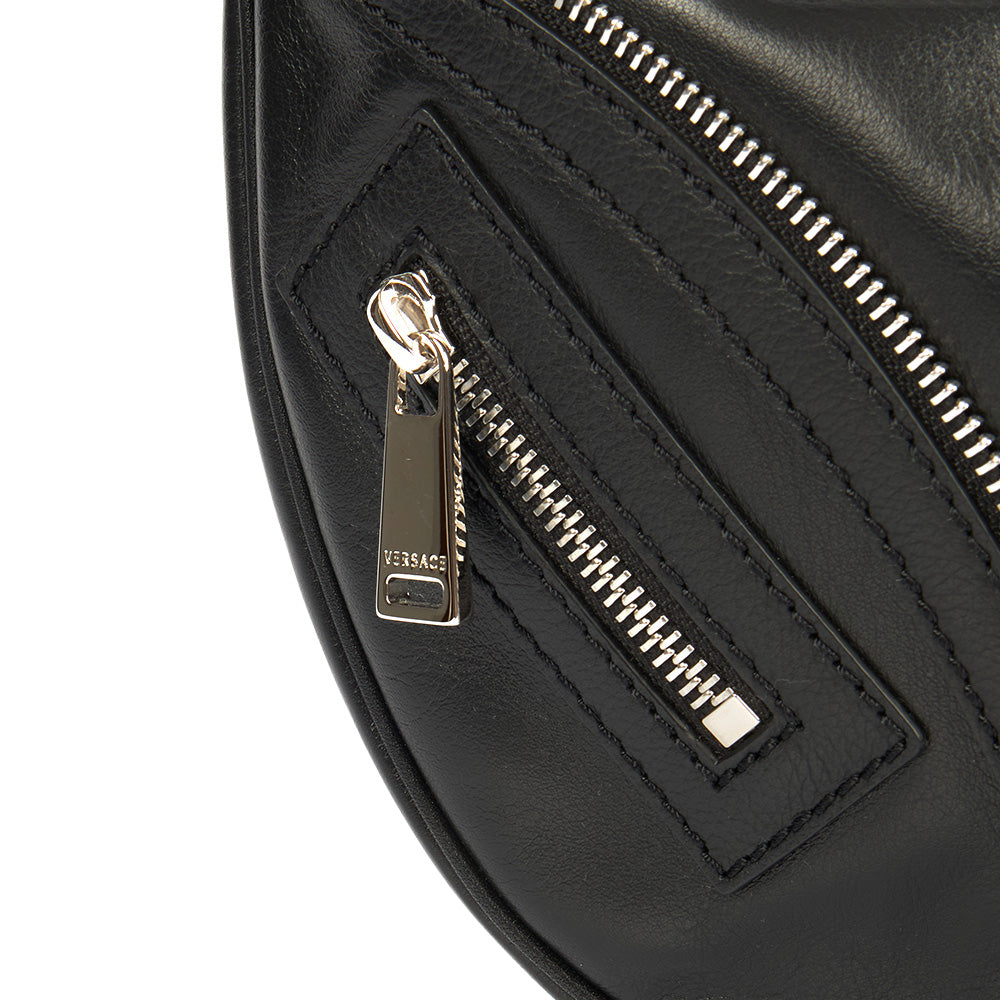 Versace Shoulder Bag Biker Hobo in Black, Leather