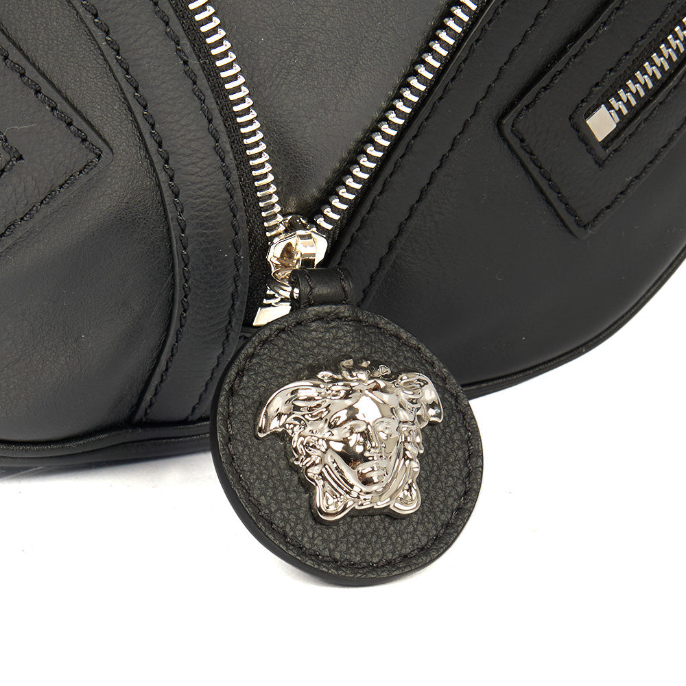 Versace Shoulder Bag Biker Hobo in Black, Leather