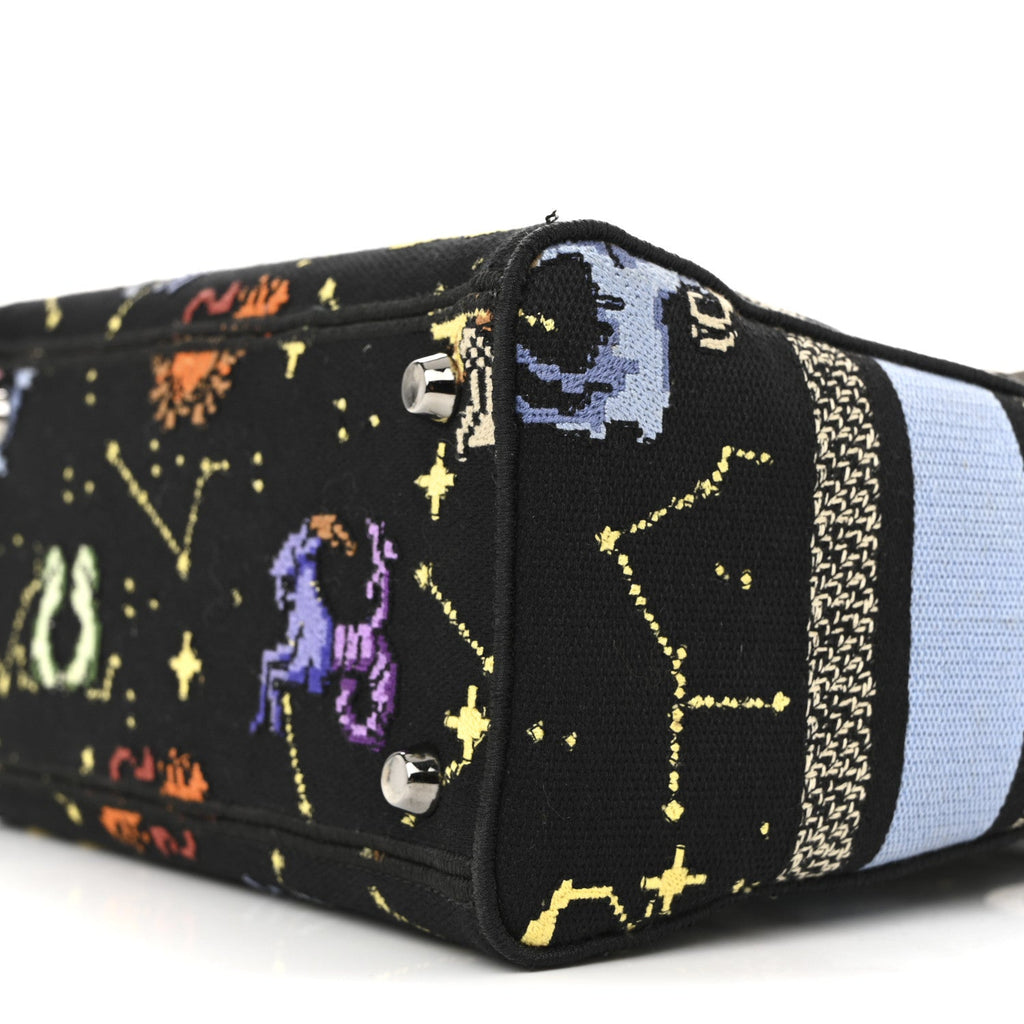 Canvas Pixel Zodiac Embroidered Medium Lady D-Lite Nero Multicolor