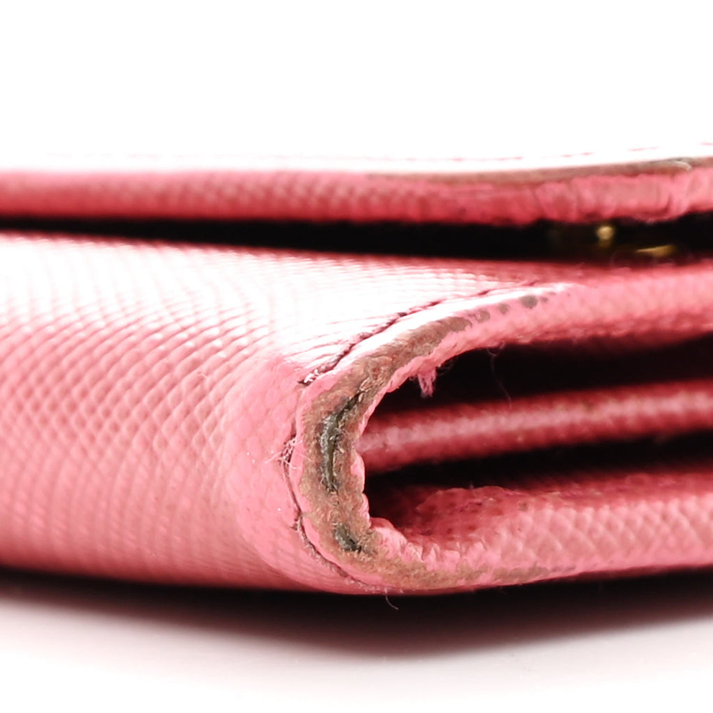 Saffiano Metal Oro Chain Wallet Ibisco