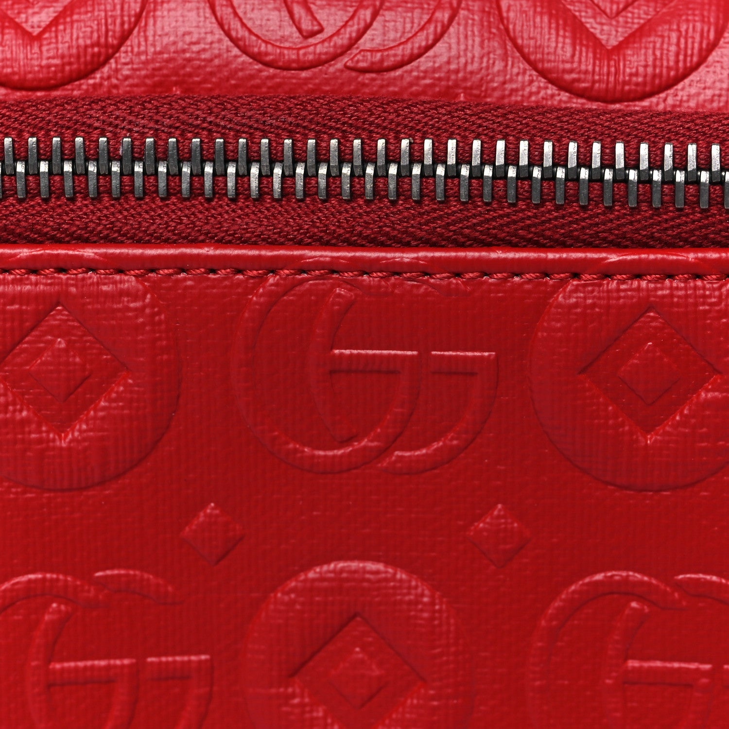 Calfskin Double G Embossed Childrens Belt Bag Red