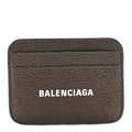 Metallized Grained Calfskin Logo Cash Rounded  Holder Dark Bronze White