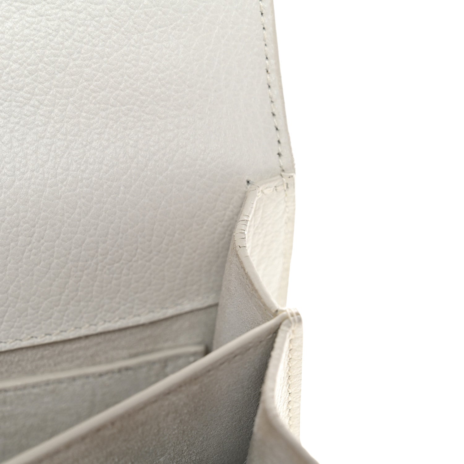 Grained Calfskin Medium Monogram Sunset Satchel White