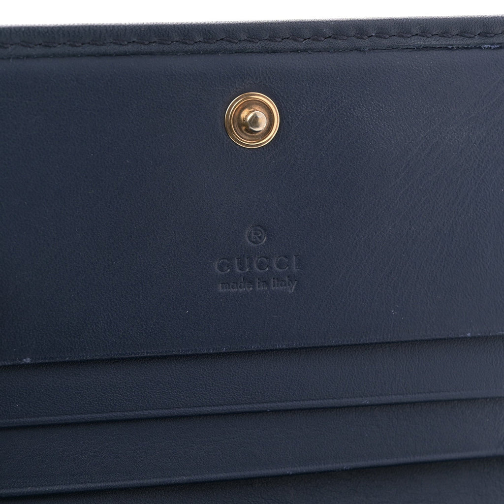 Denim Matelasse Pearly GG Marmont  Case Wallet Blue