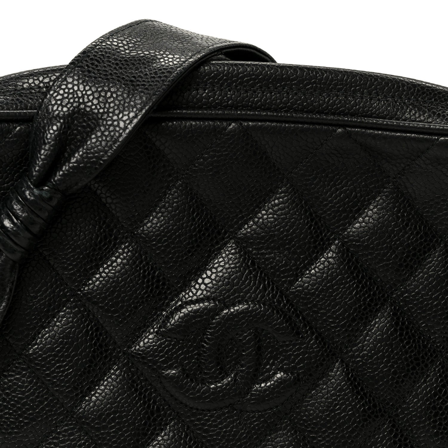 Caviar Quilted Camera Case Black