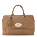 Glossy Goatskin Medium Del Rey Satchel Fudge