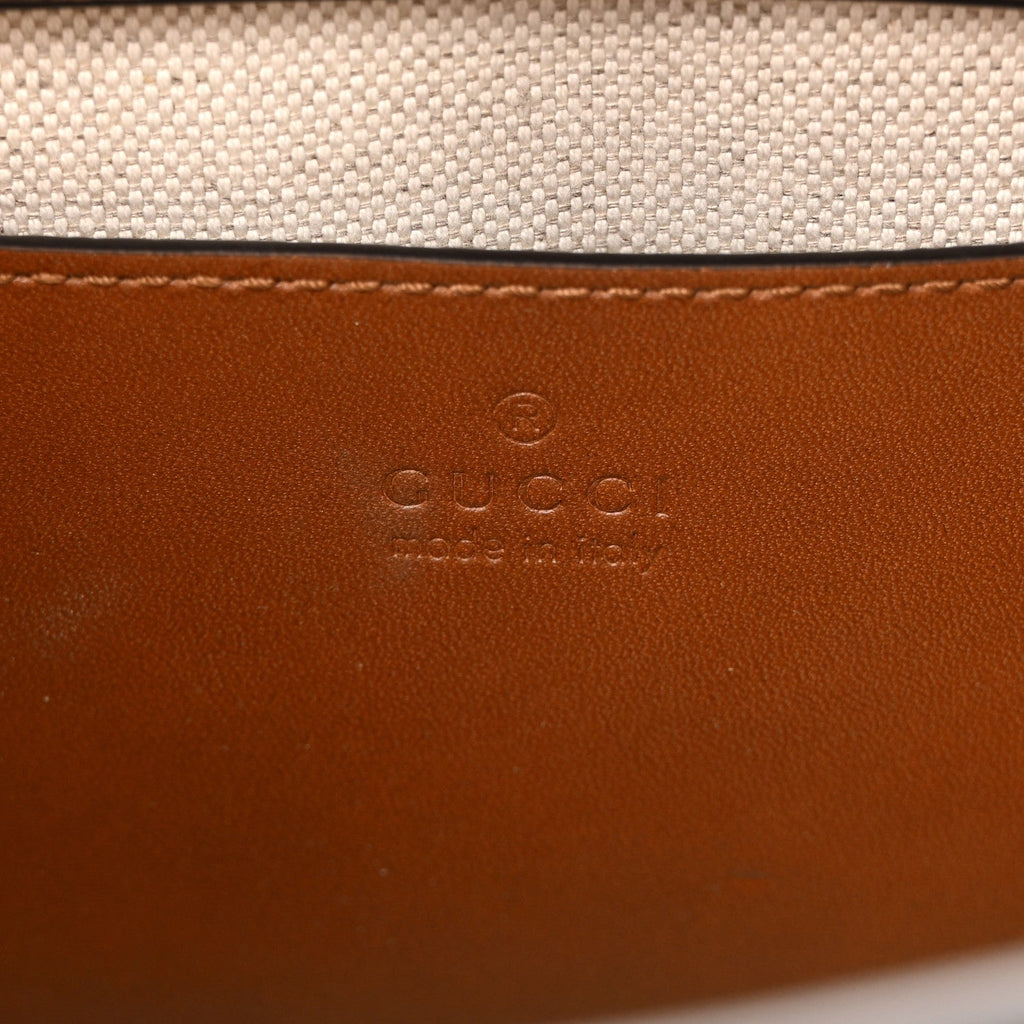 New Canvas Charisma Calfskin Crystal GG Monogram Mini Diana Tote Bag Camel Ebony