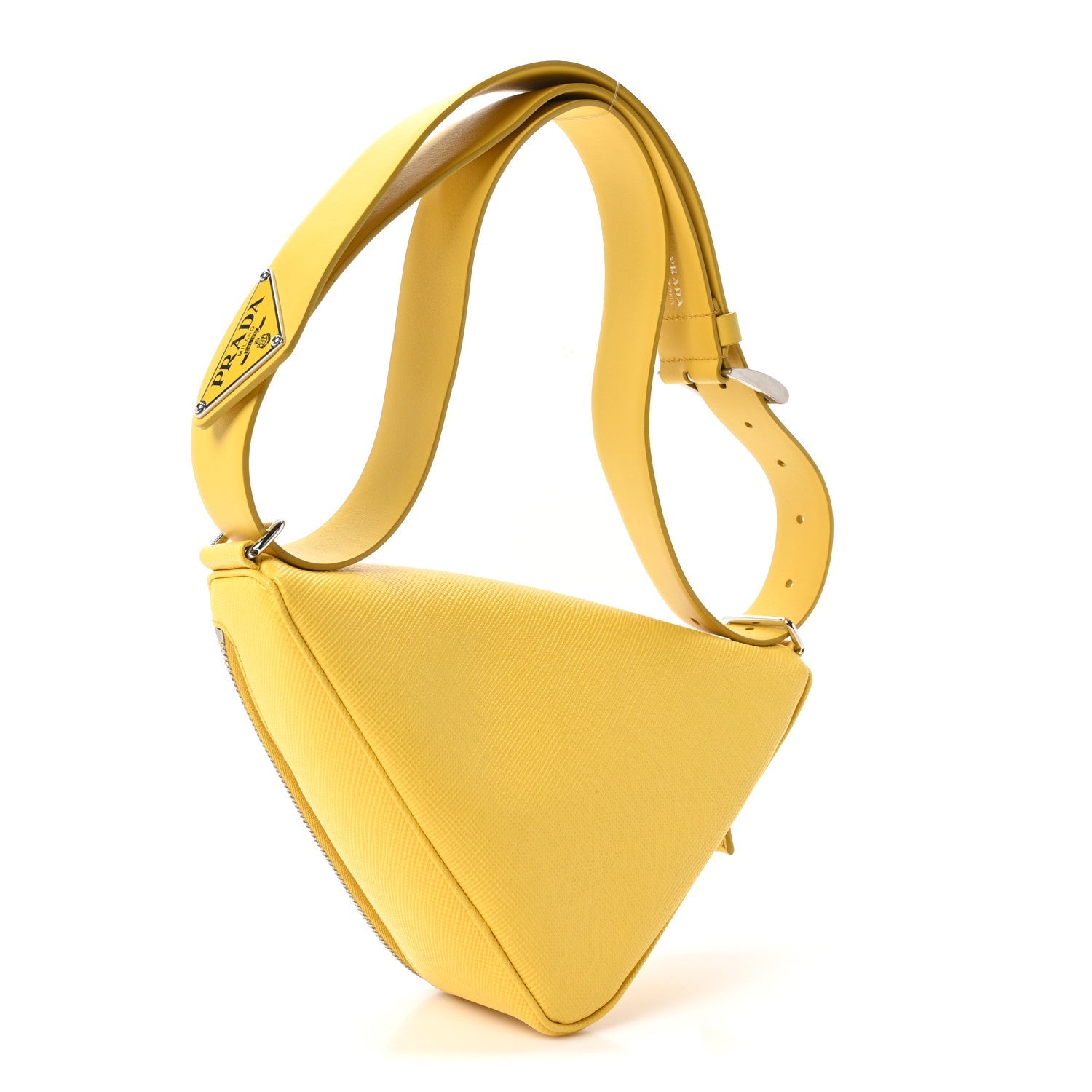 Saffiano Triangle Shoulder Belt Bag Sunny Yellow