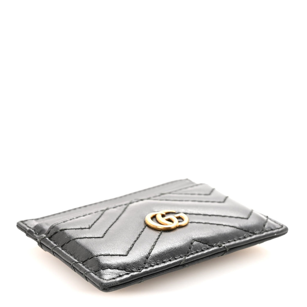 Calfskin Matelasse GG Marmont  Holder Black