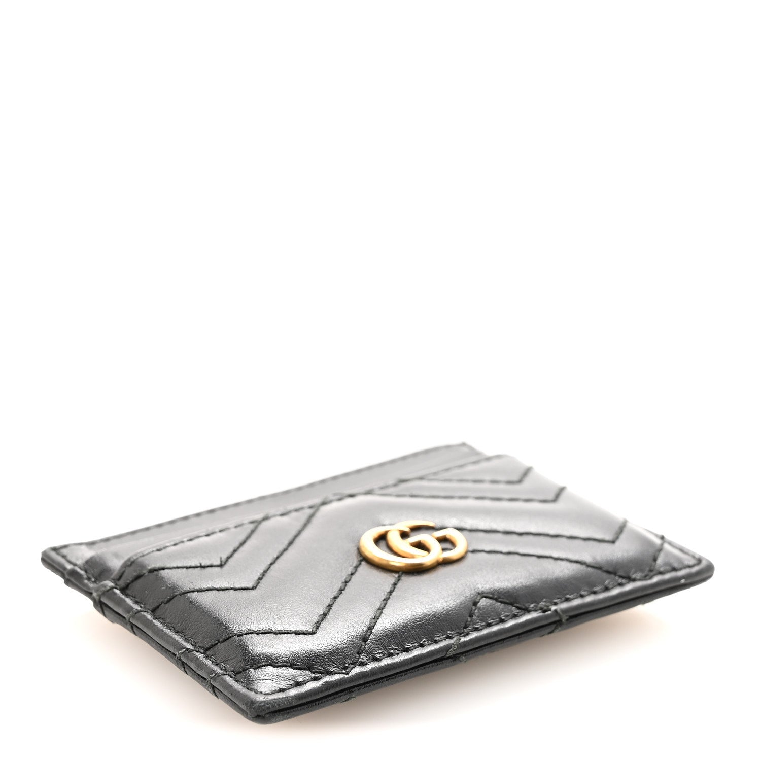 Calfskin Matelasse GG Marmont  Holder Black