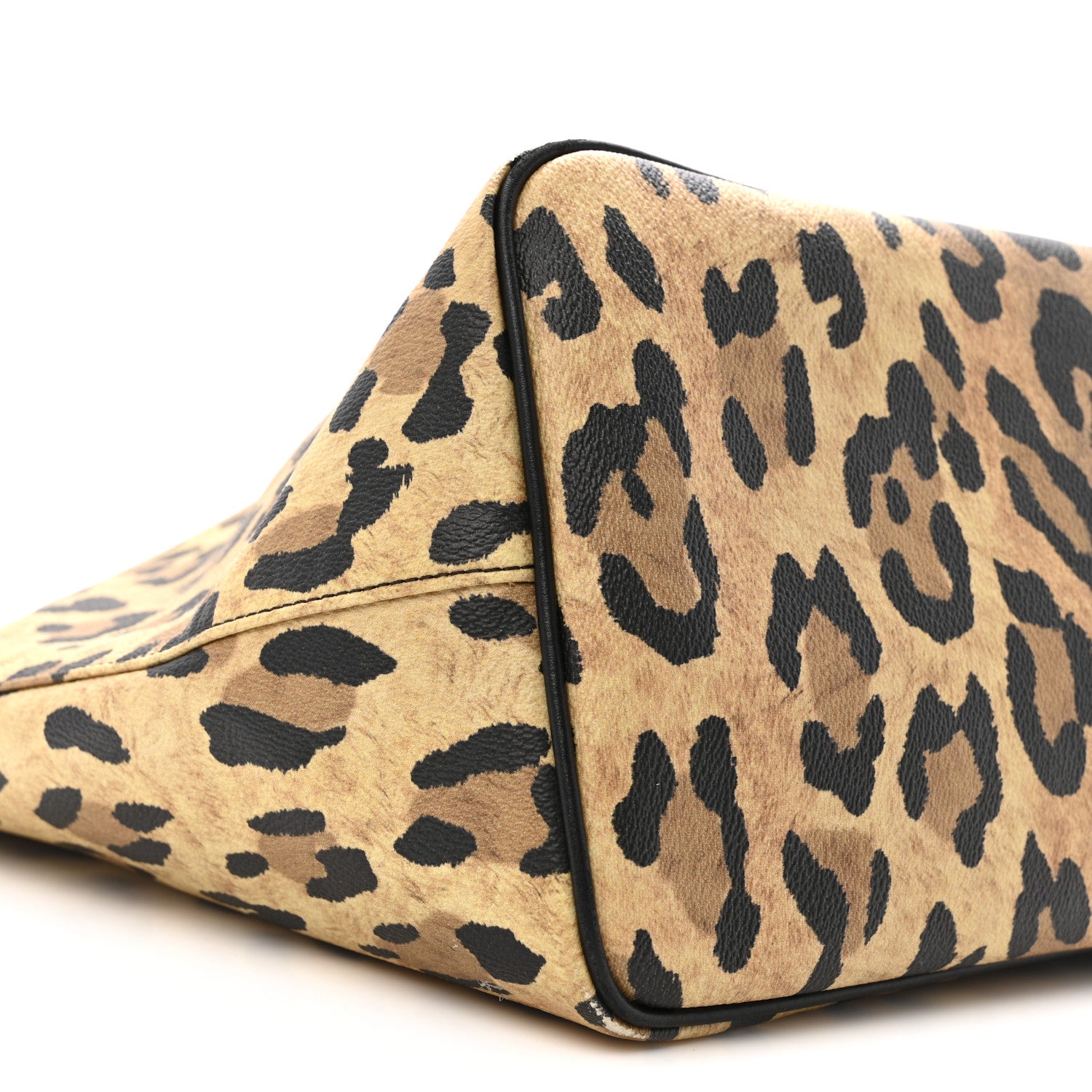 Textured Coated Canvas Leopard Print Large Antigona Tote