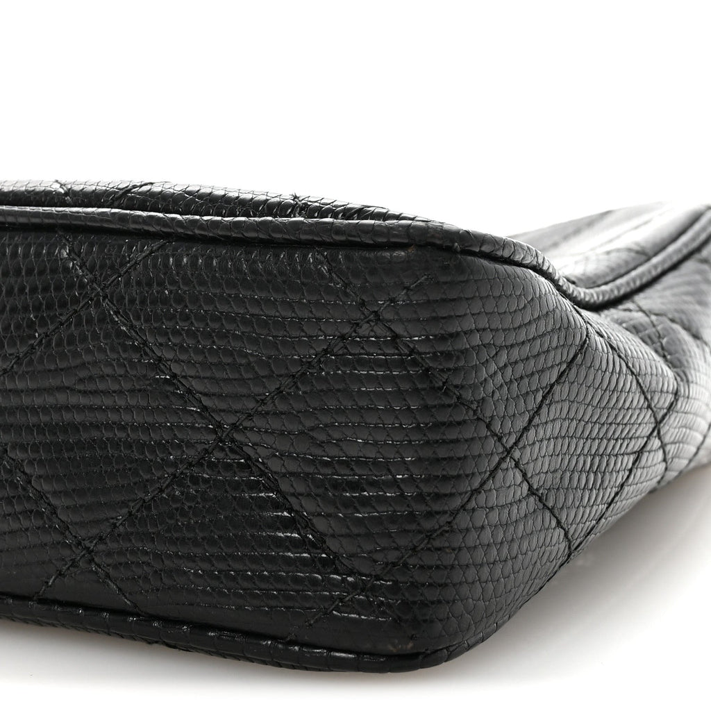 Lizard Diamond Quilted Tassel Camera Case Black