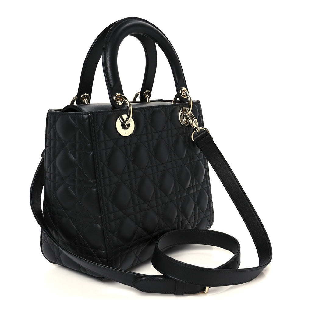 Lambskin Cannage Medium Lady Dior Black