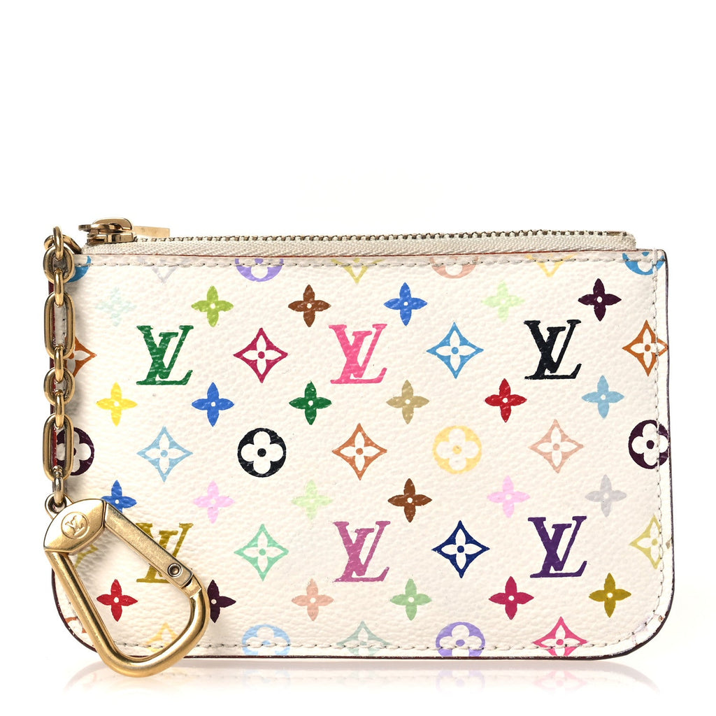 Monogram Multicolor Key Pouch White Litchi