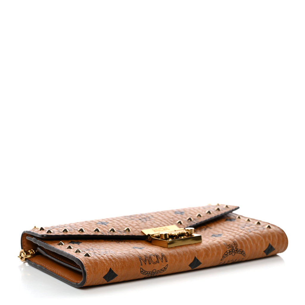 Visetos Studded Patricia Wallet On Chain Cognac