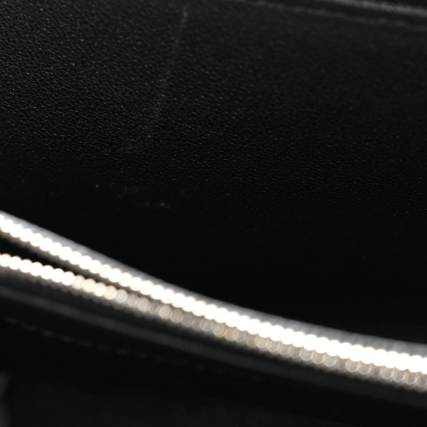 Sakai Be Green Calfskin Diagonal Stitched Blondie Wallet on Chain Black