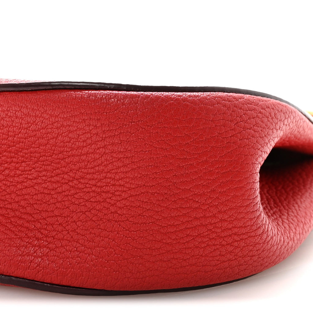 Grained Lambskin Drew Shoulder Bag Plaid Red