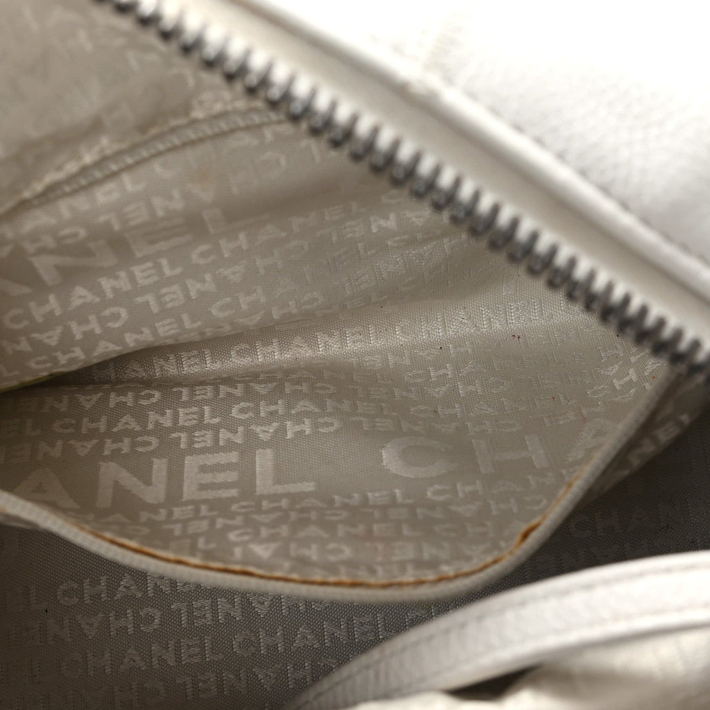 Caviar Square Stitched Bag White
