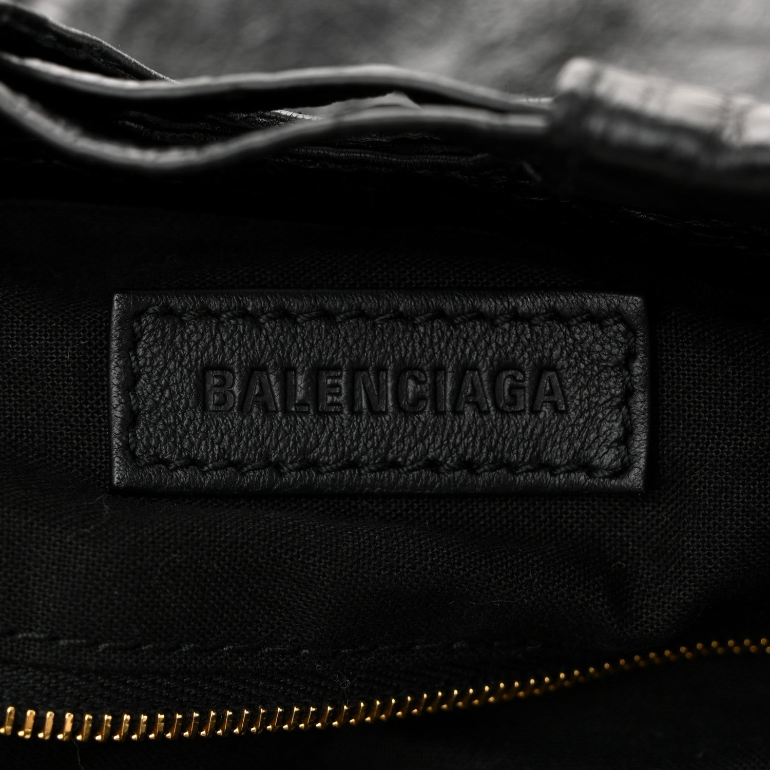Crushed Calfskin Crush Medium Chain Tote  Black