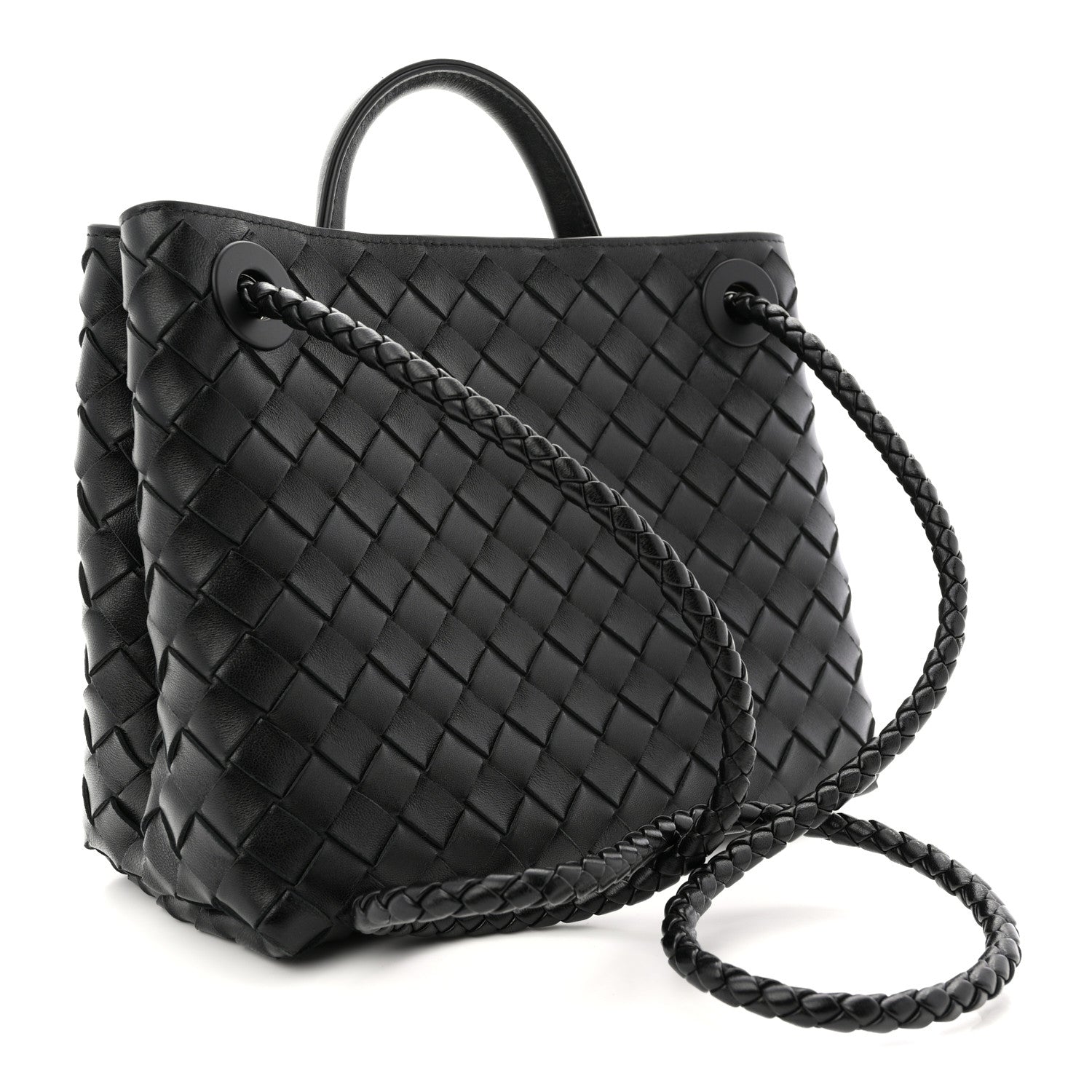 Nappa Intrecciato Small Andiamo Shoulder Bag Black