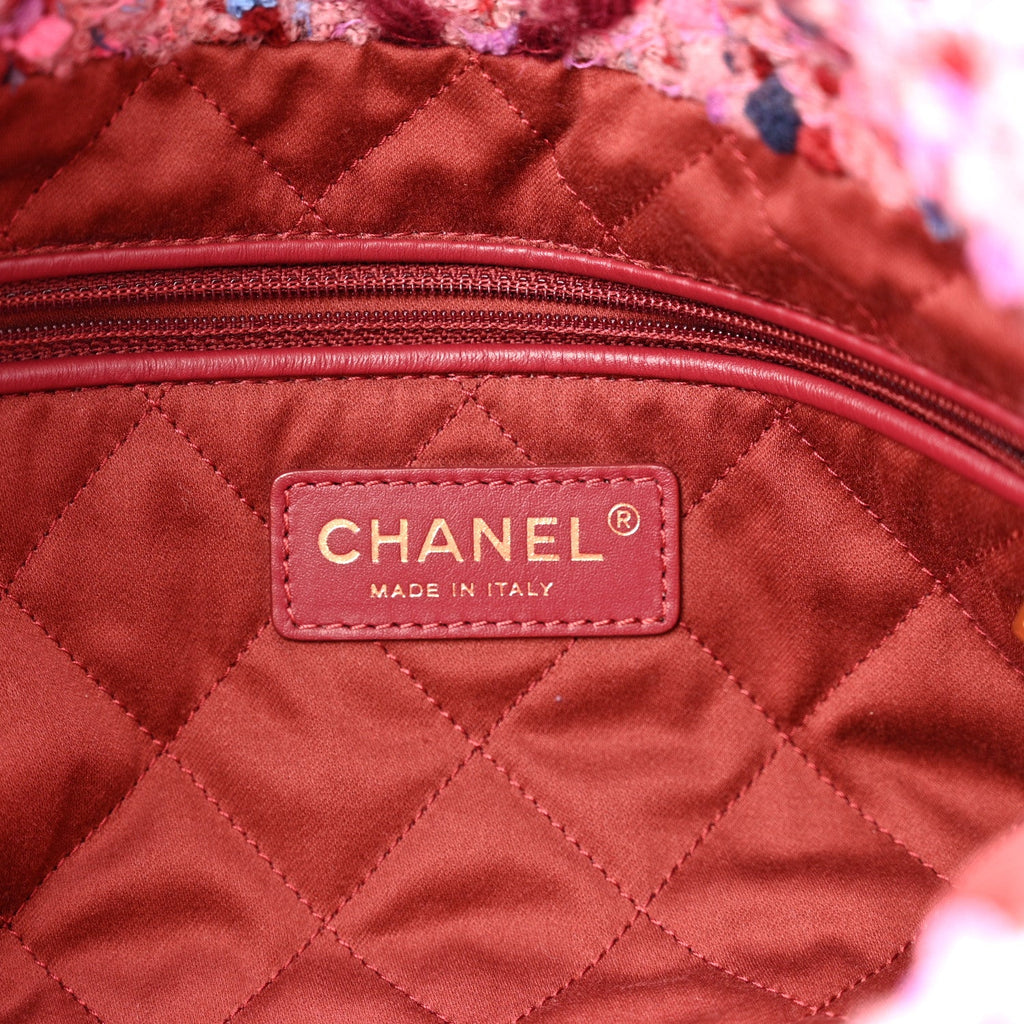 Tweed Quilted Chanel 22 Pink Burgundy