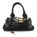 Calfskin Medium Paddington Satchel Black