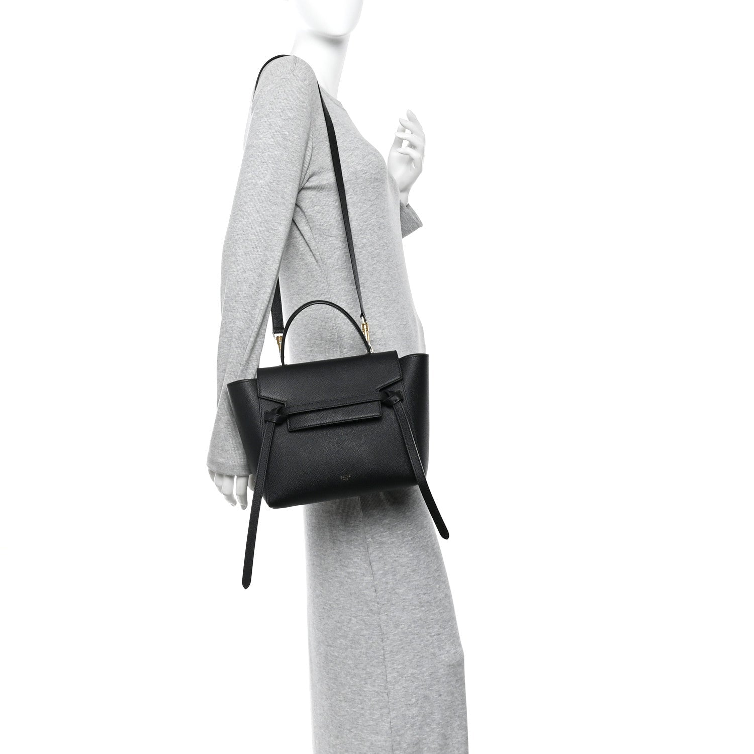 Grained Calfskin Micro Belt Bag Black