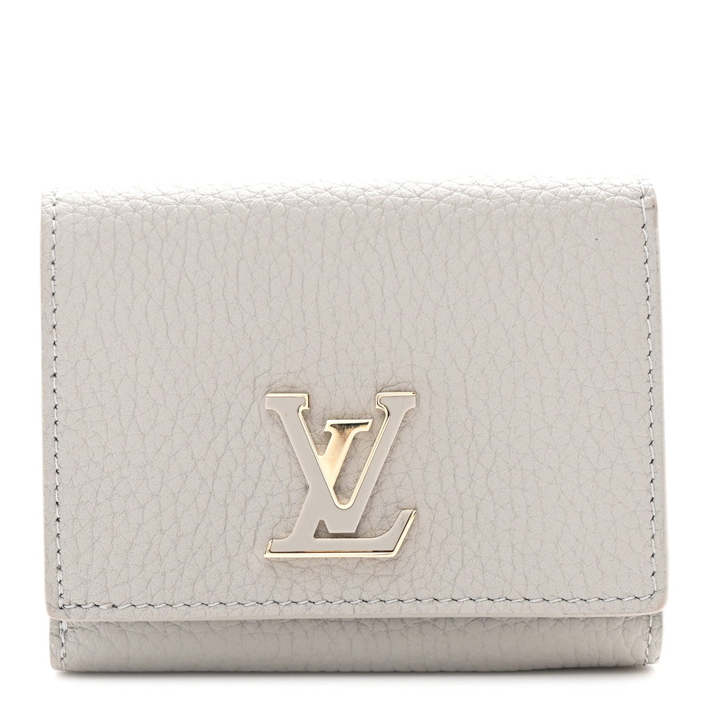 Taurillon Capucines Tiny Wallet Flint Grey