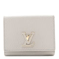 Taurillon Capucines Tiny Wallet Flint Grey