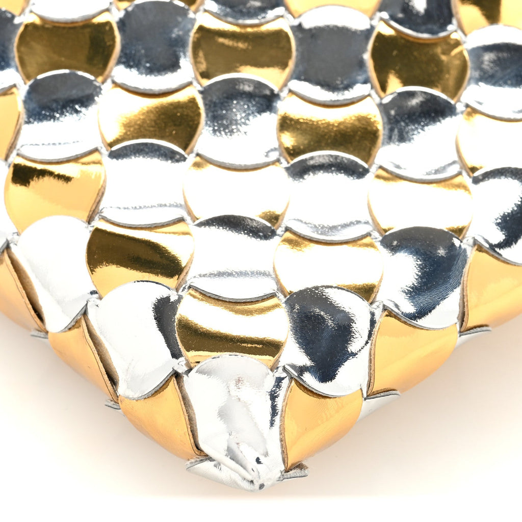 Metallic Lambskin Intrecciato Mini Hop Silver Gold