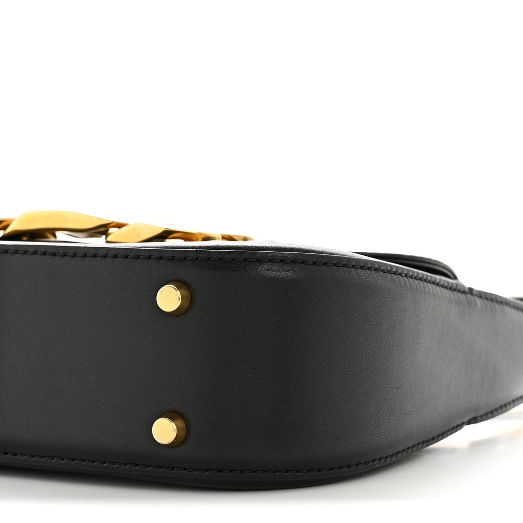 Calfskin Small Vlogo Chain Shoulder Bag Black