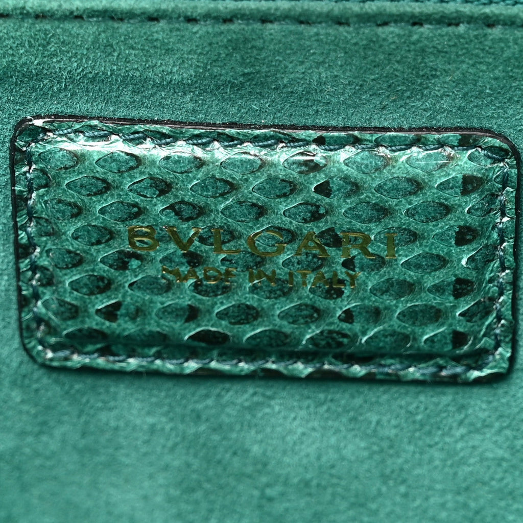 Snakeskin Medium Serpenti Top Handle Tote Emerald