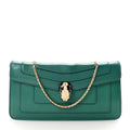 Calfskin Serpenti Forever Flap Clutch  Emerald Green