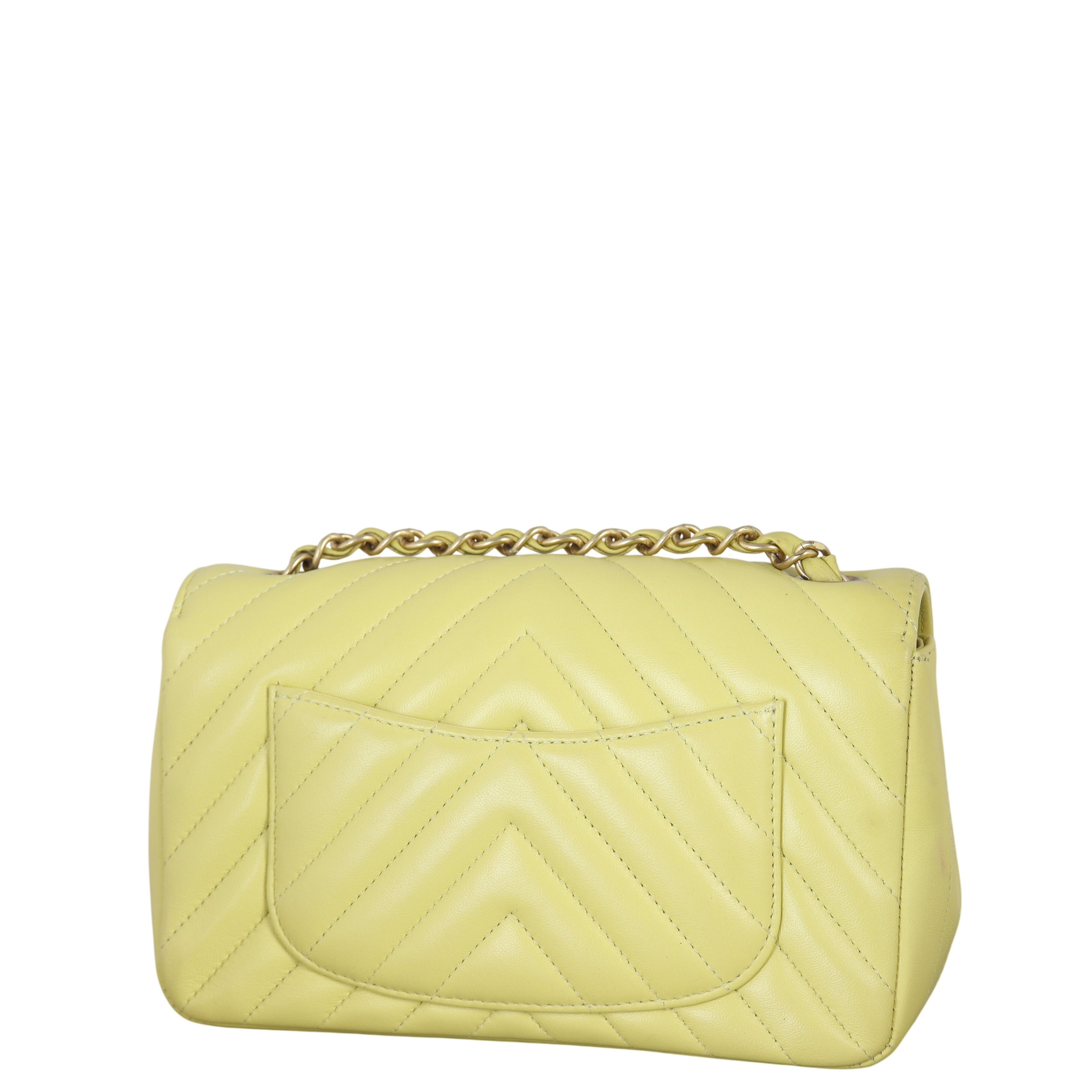 Chanel Classic Flap Mini Rectangular Bag Chevron Lambskin